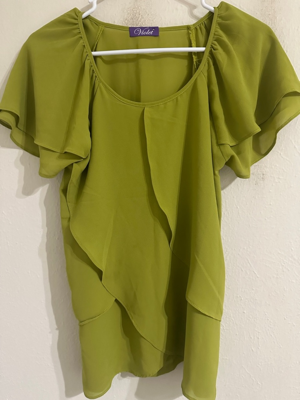 Women’s Olive Green Ruffle Sleeve Dress